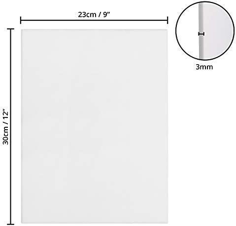 BELLE VOUS Blank Canvas (7 Pack) - 23 x 30cm (9 x 12 inches) - Pre Stretched Canvas Panel Boards - Suitable for Acrylic and Oil Painting also for Sketching and Drawing