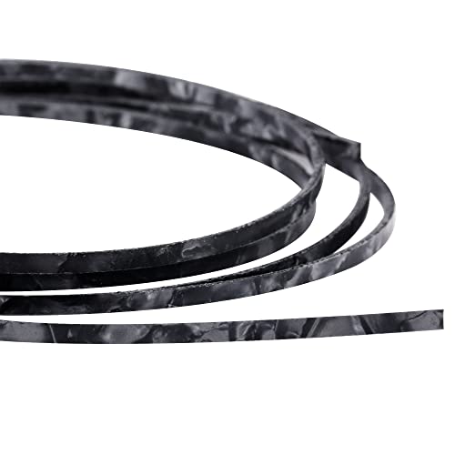 Musiclily 1650X3X1.5Mm Plastic Binding Purfling Strip For Acoustic Classical Guitar, Black Pearl #TOP3