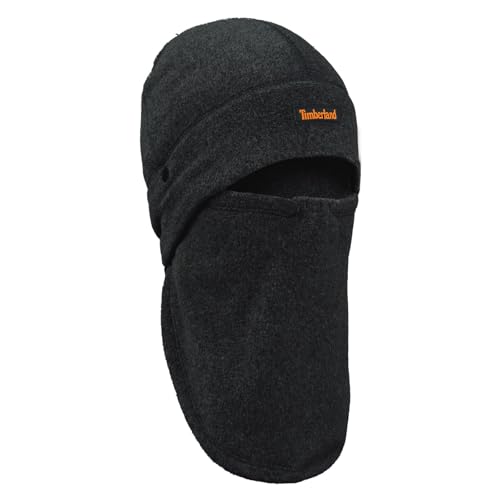 Timberland Mens 2-in-1 Fleece Balaclava - Water Resistant Convertible Hood with Face Cover Soft Fleece for Cold Weather Black One Size