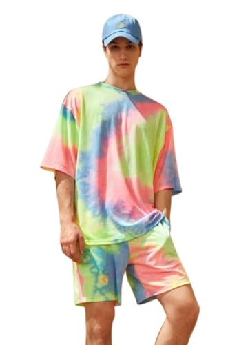 Image of DHRUVI TRENDZ Co Ord Set for Men | Trendy Night Dress for Boys | T-Shirt and Shorts Combo for Lounge | Stylish Summer and Travel Wear | Men's Matching Two-Piece for Vacation