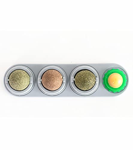 Star.W Nuevo carrusel para Mascotas Tianli Catnip Ball para Enviar Dulces para Gatos Cuatro en uno Snack lamiendo Suministros para Mascotas