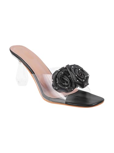 Image of SilverArrow womens Aromo Flora Fashion Sandals|Stilettos Heel Sandals With Open Back|Ethnic Wear