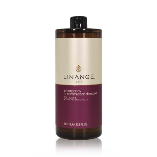Linange Emergency Reconstruction Shampoo For Very Damaged Hair With Collagen, Keratin, And Shea Butter - Nourishing And Restructuring Shampoo, 1000Ml / 33.8 Oz. #TOP5