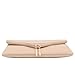 FashionPuzzle X-Large Envelope Clutch Bag with Chain Strap (Nude)