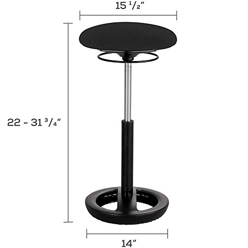 Image of Safco Twixt Active Movement Seating Chair, Ergonomic Support, Extended Height, Black Mesh