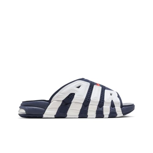 NIKE Men's Air More Uptempo Sneaker, Midnight Navy University Red White Clear, 13 UK