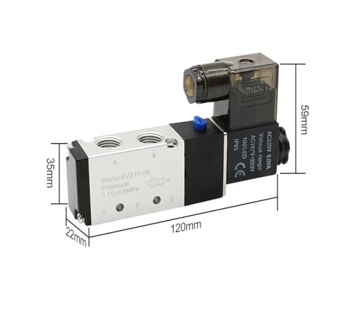 Électrovanne 5 voies 4V210-08 avec commutation rapide 220V