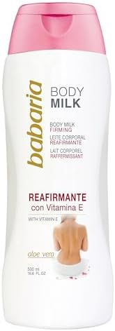 Babaria Firming Body Milk - Soothing and Smoothing Properties - Helps Protects and Regenerates Your Epidermis - Infused with Aloe Vera and Vitamin E - Suitable for All Skin Types - 16.6 oz