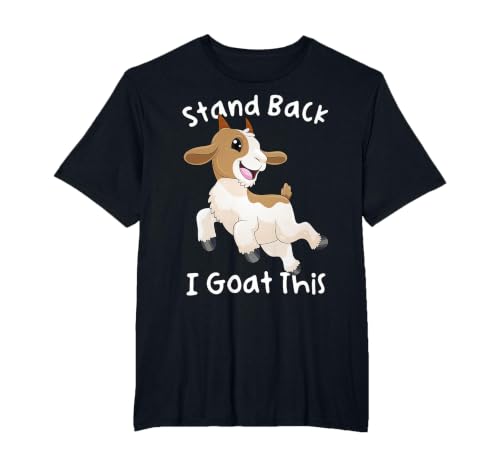 Stand Back I Goat This Funny Kawaii Jumping Goat Pun T-Shirt, Men's Big and Tall, Black, 2X Tall