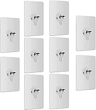 OXILY Nail Free Photo Frame Wall Hook Screw Adhesive Non-Trace No Drilling for Bathroom Shower Kitchen Installation Hanging, Waterproof Transparent Screws Hook (Photo FREM)� (Pack of 10)