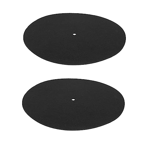 KONTONTY 2Pcs Vinyl Record Protective Pad Turntable Mat Slip Reduces Vibration Improves Sound Clarity for Phonograph and Record Players