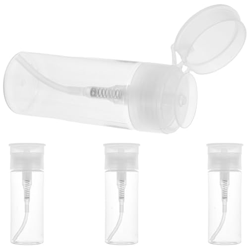 Mikikit Dispensador de Bomba 100ml para Removedor de Esmalte de Uñas Botella Vacía de Plástico Transparente para Viaje y Uso Fácil en Manicura