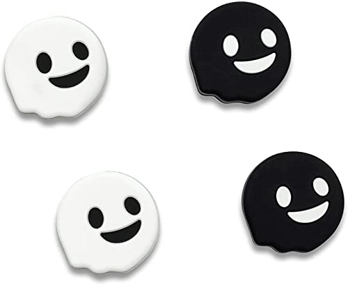 DLseego 4 impugnature per pollice in morbido silicone per interruttore/interruttore Lite, simpatici cappucci per levette analogiche 3D per controller per pollice, nero + bianco