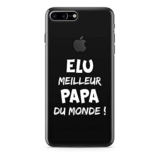 Zokko iPhone 7/7 Plus fodral"World's Best Dad" - iPhone 7 storlek - mjukt genomskinligt bläck vitt