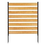Privacy Fence Panels for Outside No Dig Fence Screen Garden Fence Wooden Air Conditioner Fence Panels for Outdoor Yard Trash Cans, AC, Compost Bin(48' W x 48' H-Horizontal-1 Panels Wood+Metal)