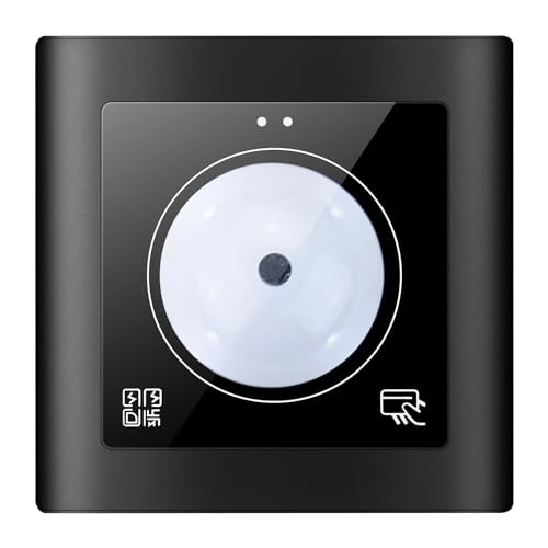 Vocdikficy Lector de Tarjetas RF Integrado Lector de Tarjetas IC de 13,56 MHz Lector de Tarjetas de Control de Acceso de CóDigo QR, Compatible con Wiegand 26/34, RS485