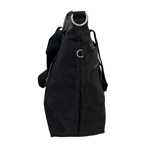 Image of CHIBAO Polyester Dual Handles Tote Bag for Women & Men | Large Capacity Multipurpose Shoulder Bag | Stylish Everyday Office, College, Travel & Shopping Handbag with Multiple Pockets Black
