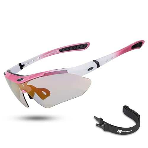 Image of ROCKBROS Photochromic Sports Sunglasses Mens Pickleball Glasses Cycling Glasses MTB Sunglasses, with Removable Elasctic Band