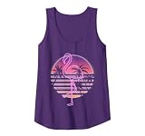 Flamingo On Retro Sunset With Palm Trees - Pink Flamingo Tank Top