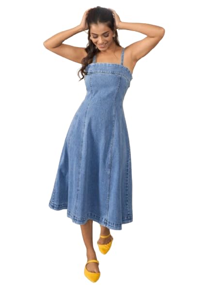 Generic OONKEY Women's Denim Dress Blue S - Image 1