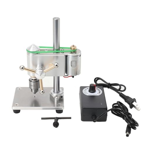 Image of QWEXOB Mini Bench Drill Micro Bench Drill Mini Drilling Machine for DIY Furniture With Speed Adjustable Power Adapter (0.3-4MM)