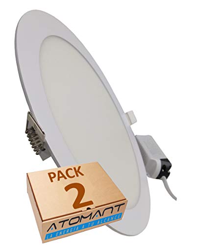 Led Atomant Pack 2x Panel LED redondo 20w, corte 220mm. Color Blanco Neutro (4500K) tamaño exterior 240mm. Driver incluido. A++