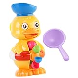 Toyvian Badespielzeug Cartoon Ente mit Saugnapf Wasserspritzendes Badezubehör für Junge Mädchen Langlebig und Sicher rutschfest Buntes Wasserspielzeug für Wanne und Dusche