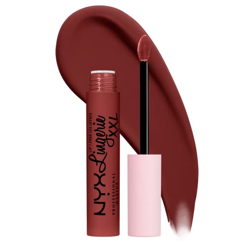 NYX PROFESSIONAL MAKEUP Lip Lingerie XXL Matte Liquid Lipstick – Straps Off (Reddish Brown Nude)