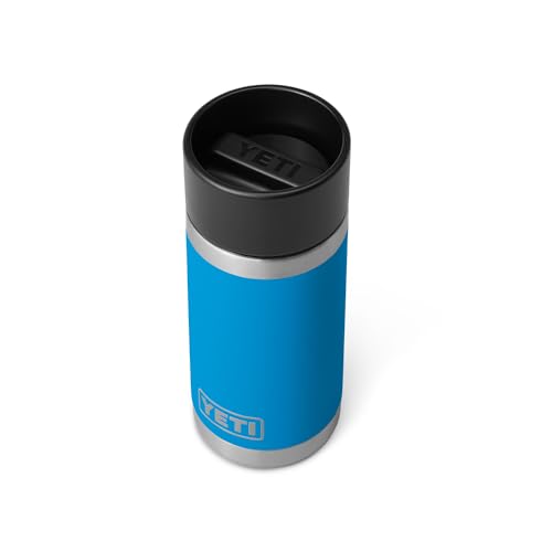 YETI Rambler 12 oz Bottle, Stainless Steel, Vacuum Insulated, with Hot Shot Cap, Big Wave Blue