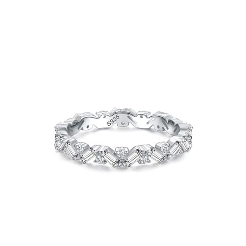 Bague en argent 925 avec zircone cubique rectangulaire éclatante pour un mariage élégant