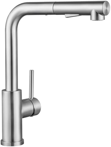CECIPA Hochdruck Wasserhahn Küche Ausziehbar, Küchenarmatur mit Brause Zwei Wasserstrahlarten, Einhebel Spültischarmatur 360° Schwenkbar, Mischbatterie Küche Edelstahl Gebürstet, X