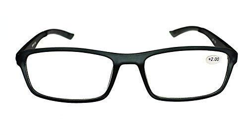 Fads & Fashions Fashion Retro Reading Glasses Super-lite with 4 Colour Designs +1.0 UPTO +4.0 Model MT125 (Grey & Black, 3.5)