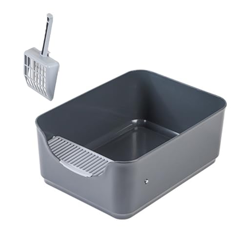 ハイサイド半分囲まれた猫のリターボックス取り外し可能なパン猫トイレトレイ小さなメディア用大きな衛生的なごみ箱