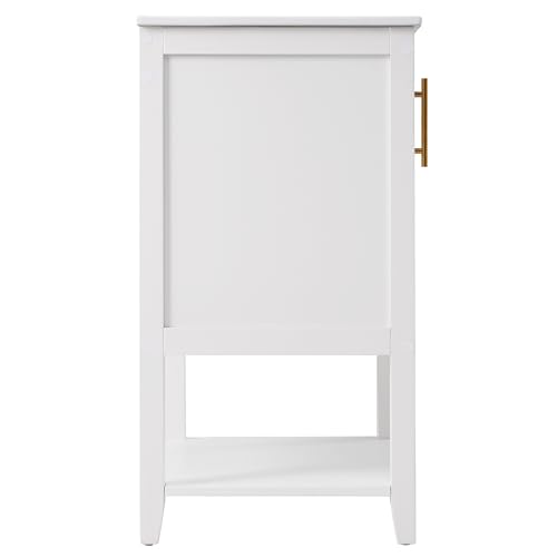 Lavabo céramique moderne 61 cm avec meuble, blanc Merax