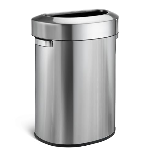 Home Zone Living 18 Gallon Commercial Trash Can with Removable Open Top Lid
