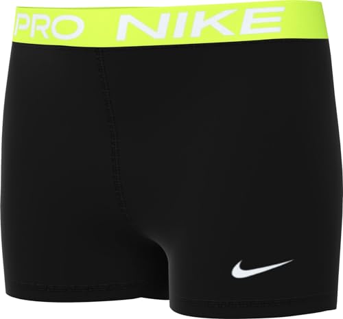 Image of Nike Girls' Pro Shorts (Little Big Kid), Black /Volt /White