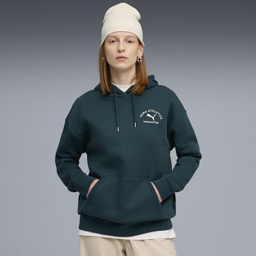 Puma Unisex Class Relaxed Hoodie FL Kapuzenpullover, Grünes Gelände, XS EU