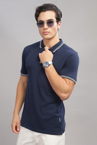 Image of ADRO Polo T Shirt for Men | Black Polo T-Shirt | 100% Cotton Polo Tshirt | Regular Fit Polo| Available in Plus Size Polo