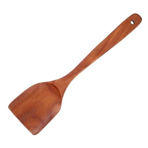 OSOLADY Wood Salad Mixing Utensil Wooden Salad Servers Kitchen Cookware Spatula Reusable Light Brown