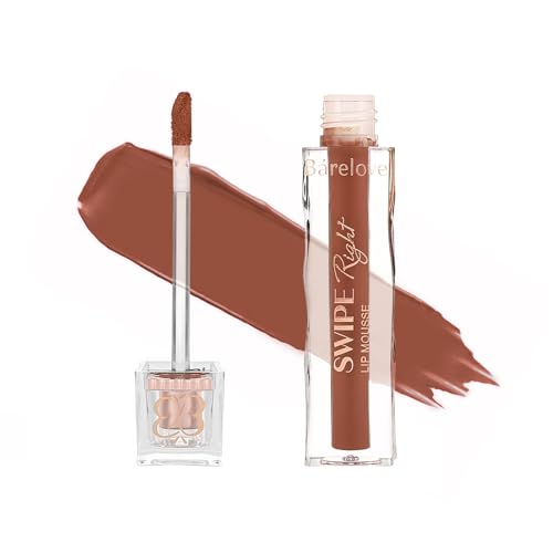 Image of BARELOVE Swipe Right Non-Transfer Matte Liquid Lipstick | Up to 12-Hour Long-Lasting | 6 ml | Quick-Dry, Lightweight, One-Swipe High Pigmentation | Transfer Proof Lip Colour for Women - Cocoa Doll