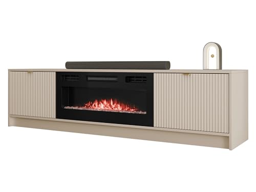 Mirjan24 TV Schrank Tireno mit Kamin und Heizung