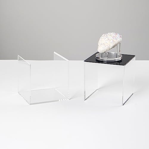 Image of 4x4x4Inch Transparent Acrylic Cube Containers with Lid Storage Box | Square Action Figures Home Storage Organizing Toys Craft Supplies Display Case, Countertop Plexiglass Display Case