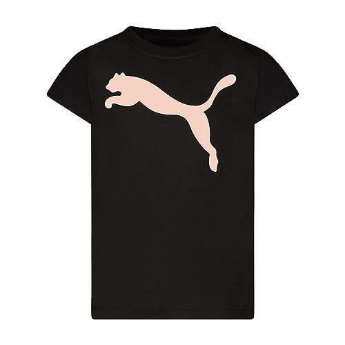 Image of Puma Girls Core Logo Short Sleeve T-Shirt, Crewneck, Soft and Lightweight