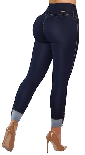 Fiorella Shapewear Pantalones Colombianos Levanta Cola | Butt Lifting Colombian Jeans for Women | High Waisted Push Up 537DB