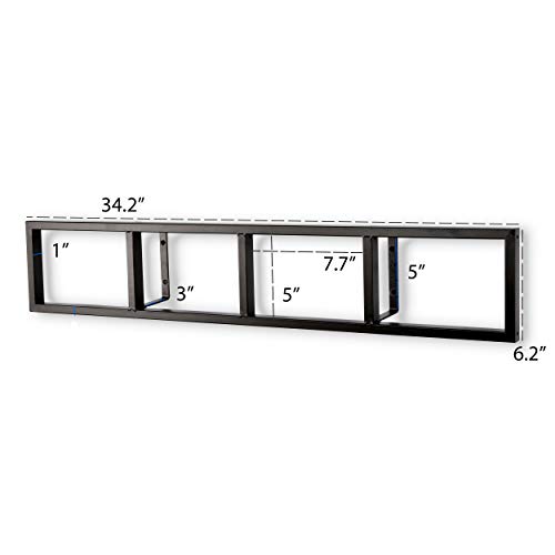 Image of You Have Space Black Floating Shelves for Wall, 34 Inch Video Games CD DVD Storage Shelves, Cube Storage Organizer Shelf Set of 5