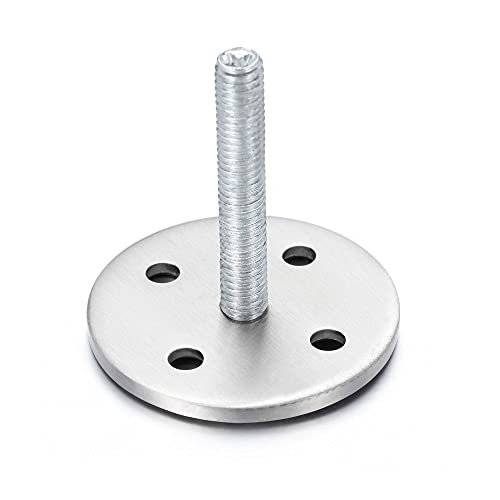 Cozycabin 4Pcs Adjustable Metal Furniture Legs - Stainless Steel Cabinet Legs Round For Cabinet Sofa Table Kitchen Feet Replacement,(Height 37Mm/1.5") #TOP7