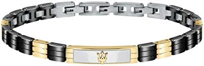 Maserati Bracciale Uomo, Collezione JEWELS, in Acciaio, ceramica, PVD oro giallo – JM221ATZ06