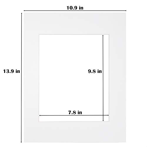 Egofine 11X14 White Picture Mats Pack Of 14, Frame Mattes For 8X10 Pictures, Acid Free, 1.2Mm Thickness, With Core Bevel Cut #TOP3
