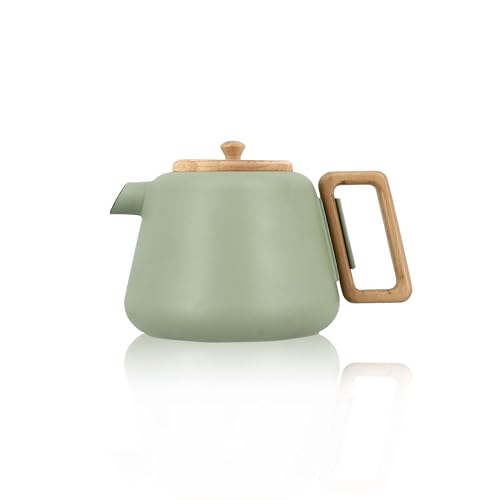 OGO LIVING - Théière viggo 500ml en fonte vert amande avec poignée couvercle bois - 7912183
