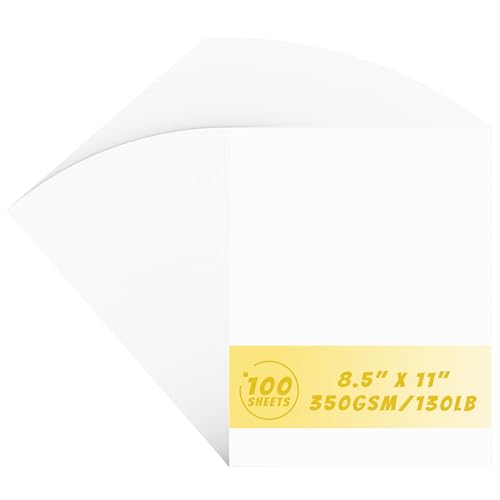 100 Sheets White Cover Card Stock 350gsm/130lb Construction Paper 8.5'x11' | Uncle Paul Cardstock Double-sided Heavy Weight Paper Perfect for Scrapbooking, Crafts, DIY Cards, Printing UAP36AWH100